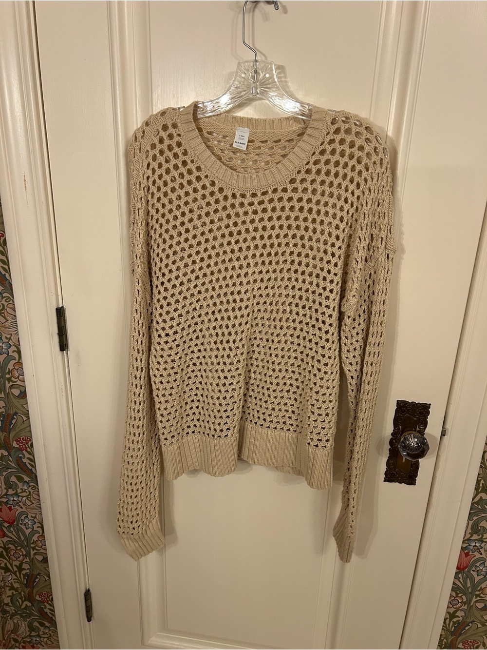 Old Navy Open-Knit Crewneck Sweater - Cream